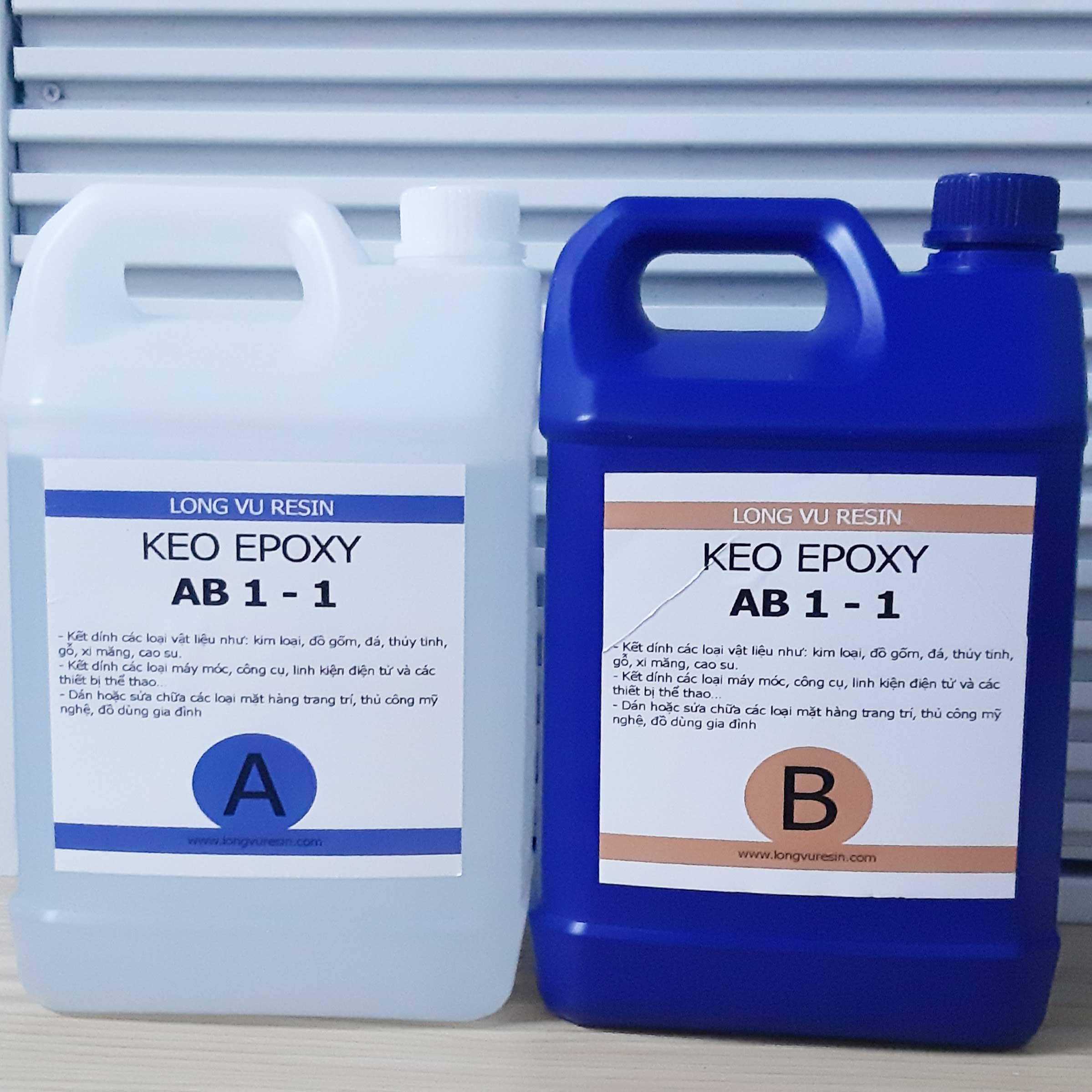 Bộ 10KG Epoxy 128S Hai Thành Phần AB Dán Gỗ, Kim Loại, Nhựa, Thủy Tinh