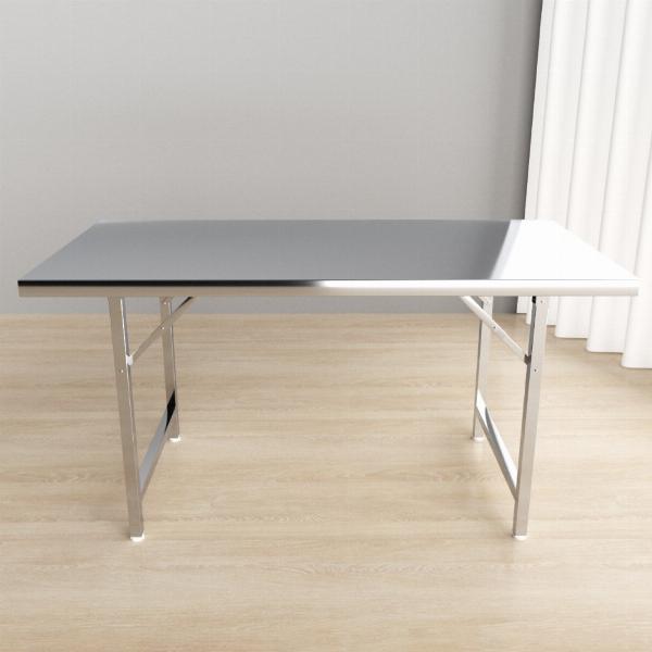 Bàn ăn inox công nhân gấp gọn rộng 60cm dài 1m6 gọn gàng , tiện dụng