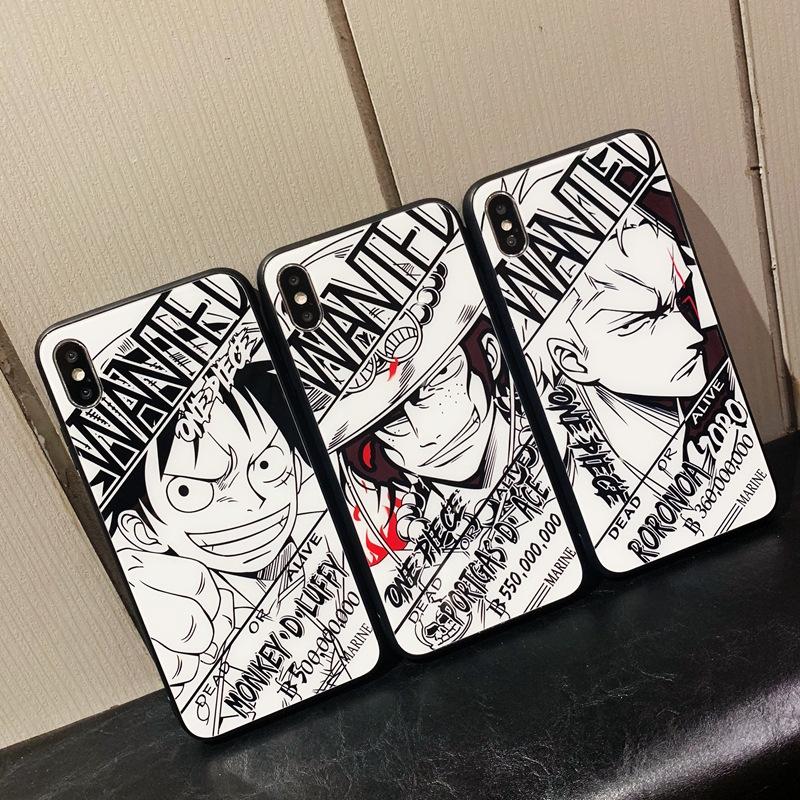 Ốp lưng cho iphone 6s Plus / 6 Plus mặt kính sau Naruto / One Piece