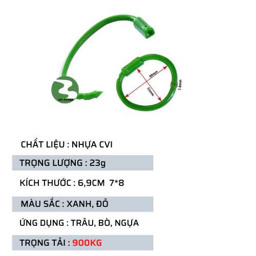 VÒNG XỎ MŨI BÒ ( NHỰA Pakistan ) CÓ CHỐT