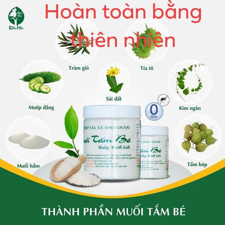 [Mua 1 muối tặng 50k] Muối Tắm Bé Sinh Dược Lọ 400g [Tặng mã giảm giá 50k]. ĐTVM