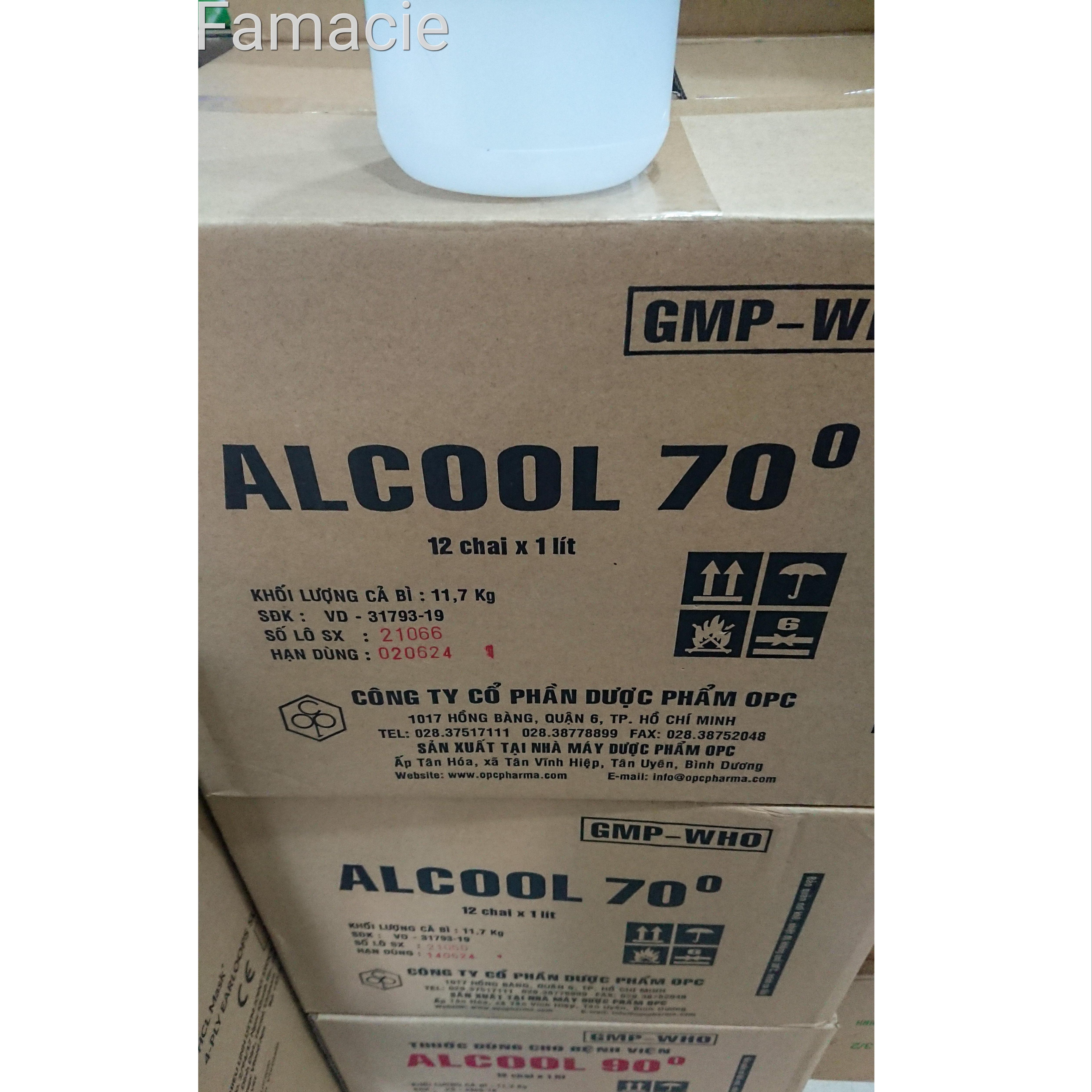 Dung dịch cồn ALCOOL 70 Sát khuẩn - có Pump [Chai|1000ml]