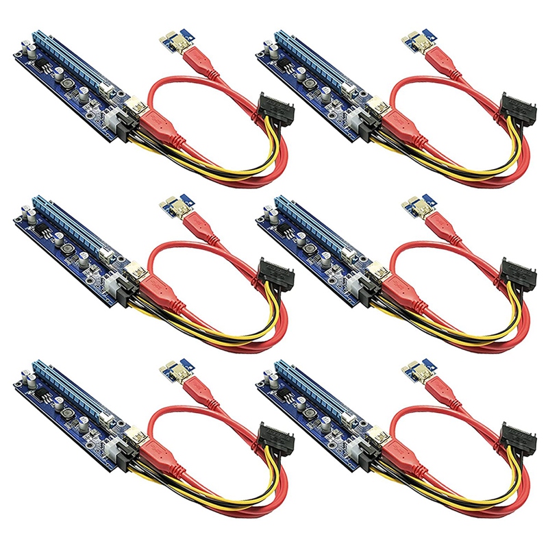 PCIe Dual Chip PCI-E 16X to 1X Powered Riser Adapter Card with USB 3.0 ...