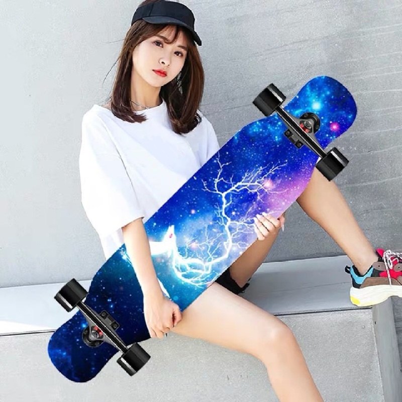 Ván trượt Longboard, Ván Trượt Dài 107cm Dành Cho Nam Nữ Biểu Diễn, Trượt Đường Dài, Ván Trượt Mặt Nhám Chống Trơn Trượt