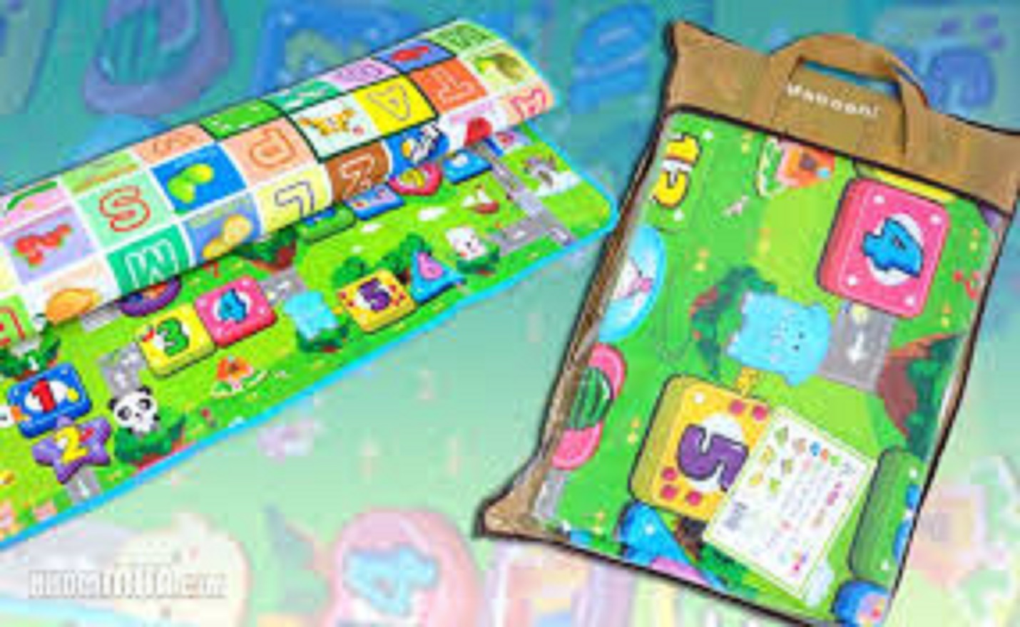 Thảm chơi Maboshi loại 2 mặt [2.2mx2.0m] nhiều màu vui nhộn, thảm xốp cho bé