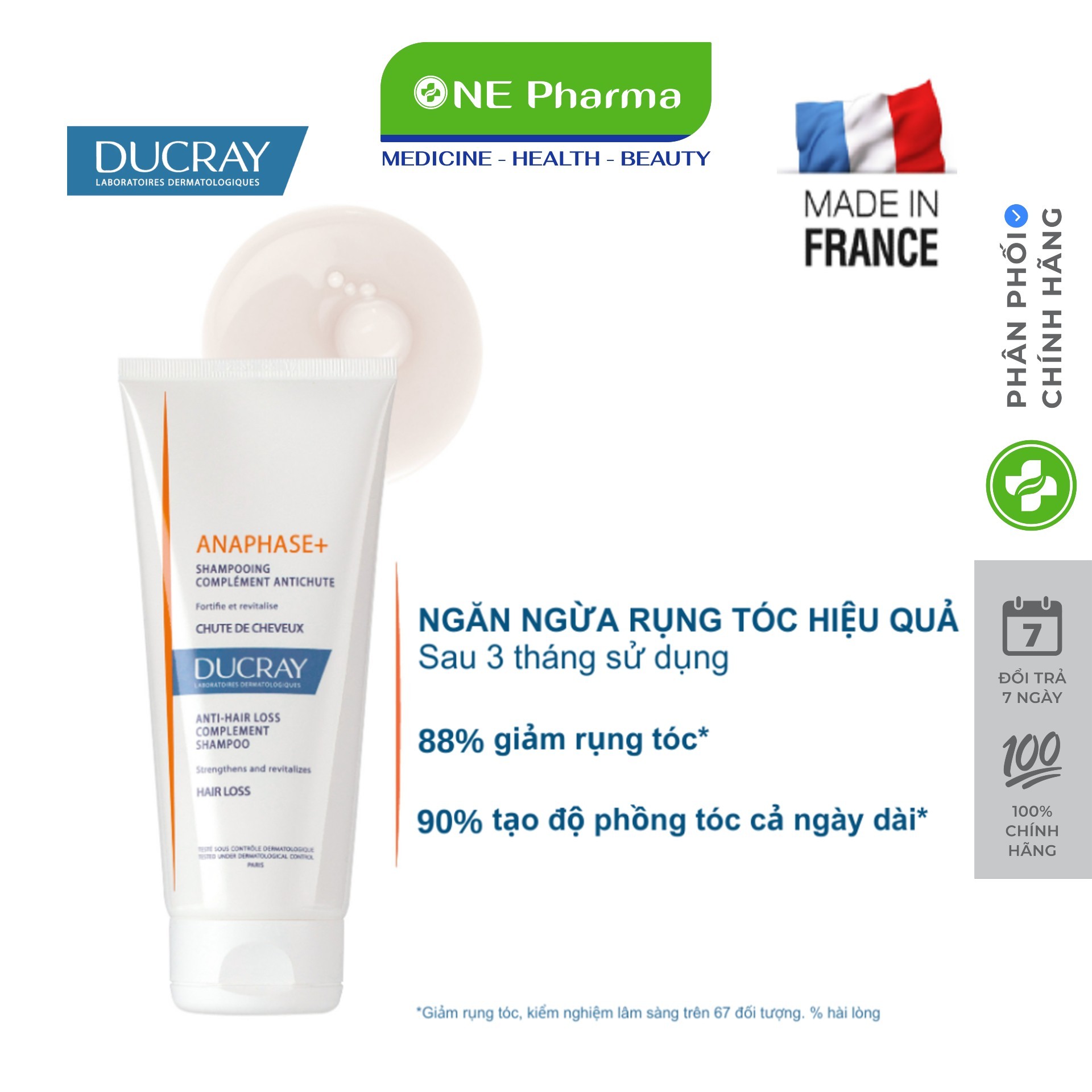 Dầu Gội Dạng Kem Ngăn Rụng Tóc Ducray Anaphase Shampoo 200ml