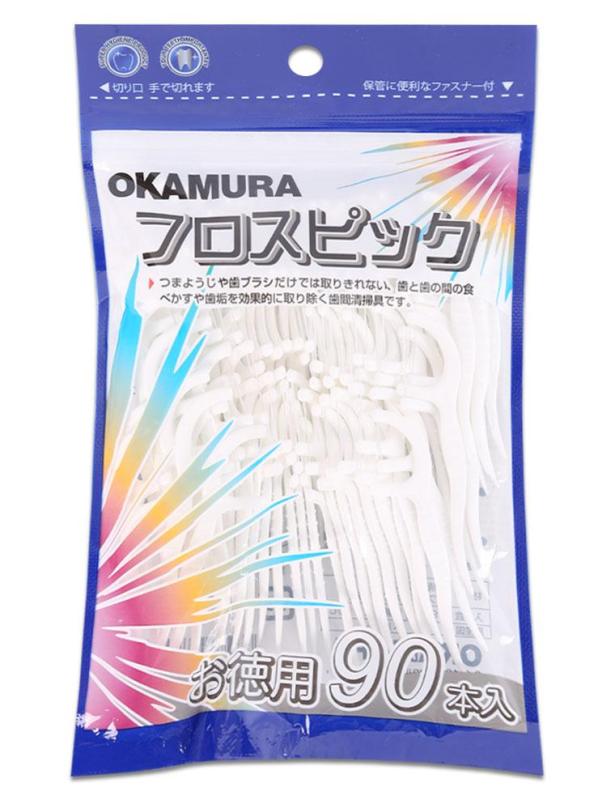 Tăm Chỉ kẽ răng cao cấp Nhật bản gói 90 chiếc - Okamura (Japan) nhập khẩu