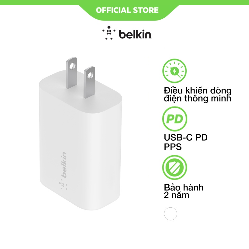Bảng giá Adapter sạc nhanh 25W USB-C PD (PPS) Belkin - WCA004dqWH Phong Vũ