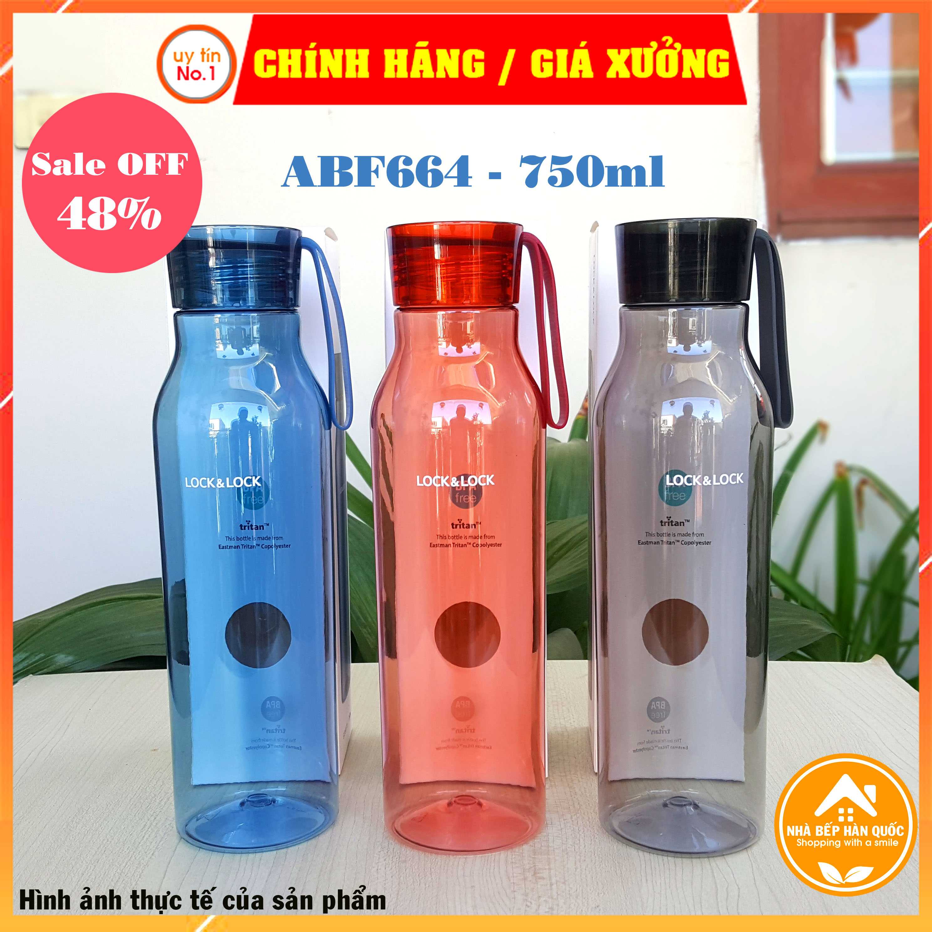 Bình nước nhựa Tritan Lock&Lock Eco Bottle ABF664 [750ML][Freeship toàn quốc]