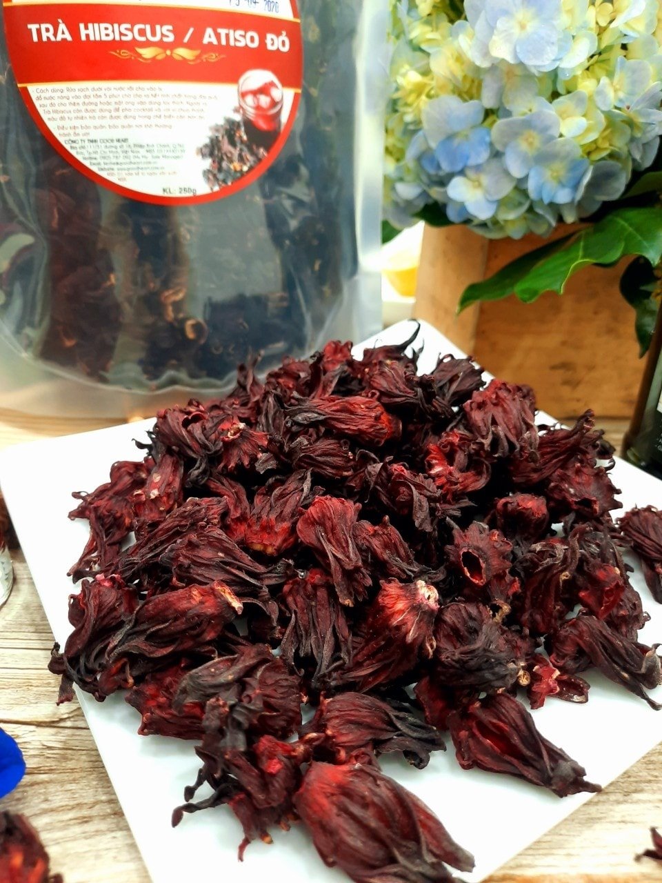 Trà atiso đỏ/ trà hibiscus nguyên bông 250gr