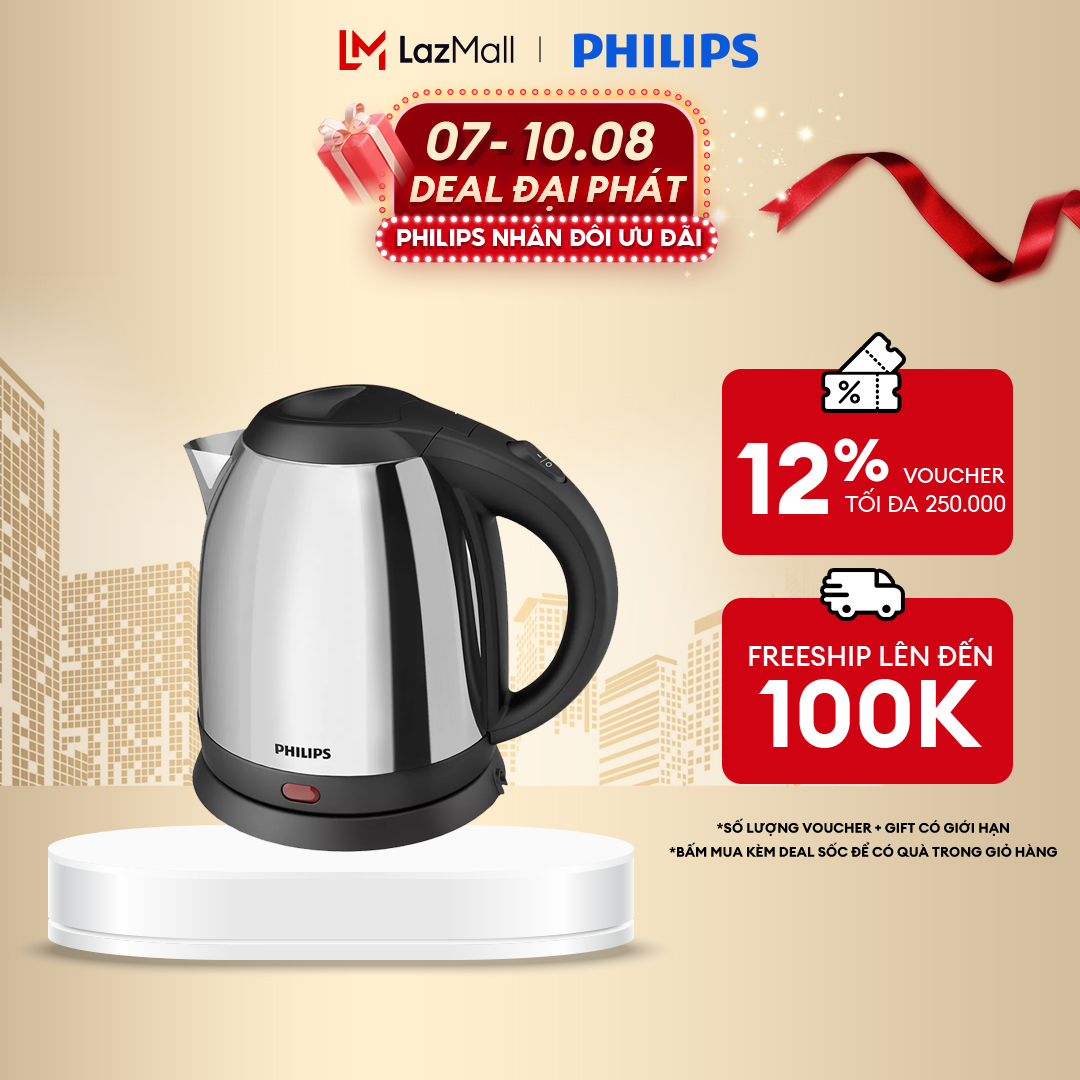 Bình Đun Siêu Tốc Philips HD9303/03 1.2L-Hàng Phân Phối Chính Hãng