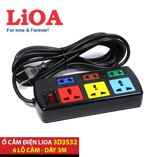 Ổ cắm điện Lioa chính hãng 6 ổ