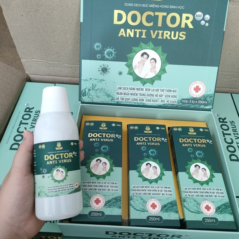 BỘ 3 CHAI Nước súc miệng Doctor Antivirus thơm miệng, làm sạch răng