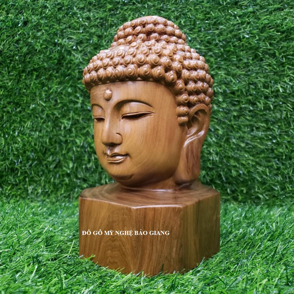 Tượng phật Thích ca gỗ bách xanh cao 20 cm - Diện Phật