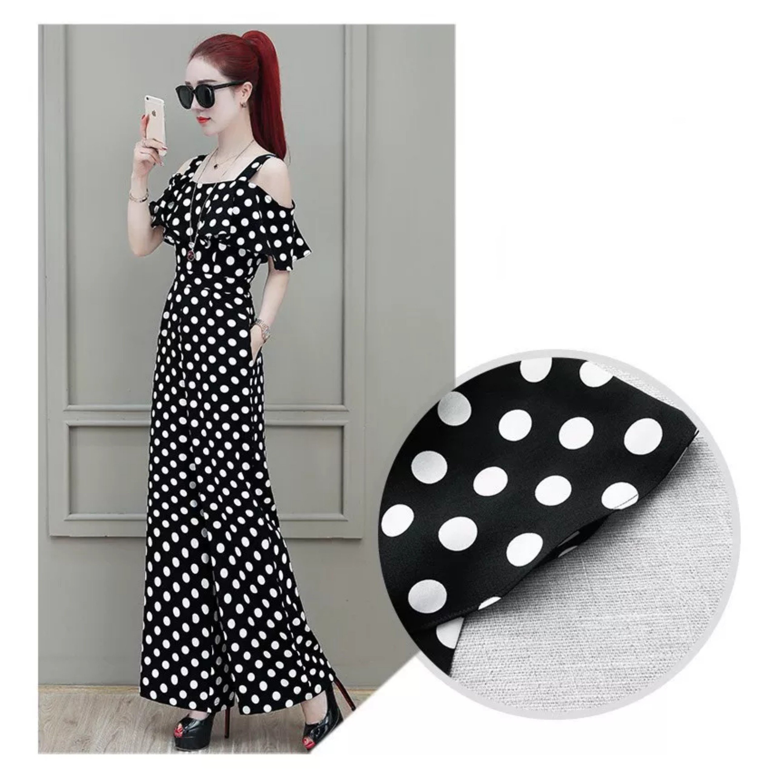 JUMPSUIT DÀI CHẤM BI SANG CHẢNH Nhiều Size Form Thiết Kế (KÈM QUÀ TẶNG)