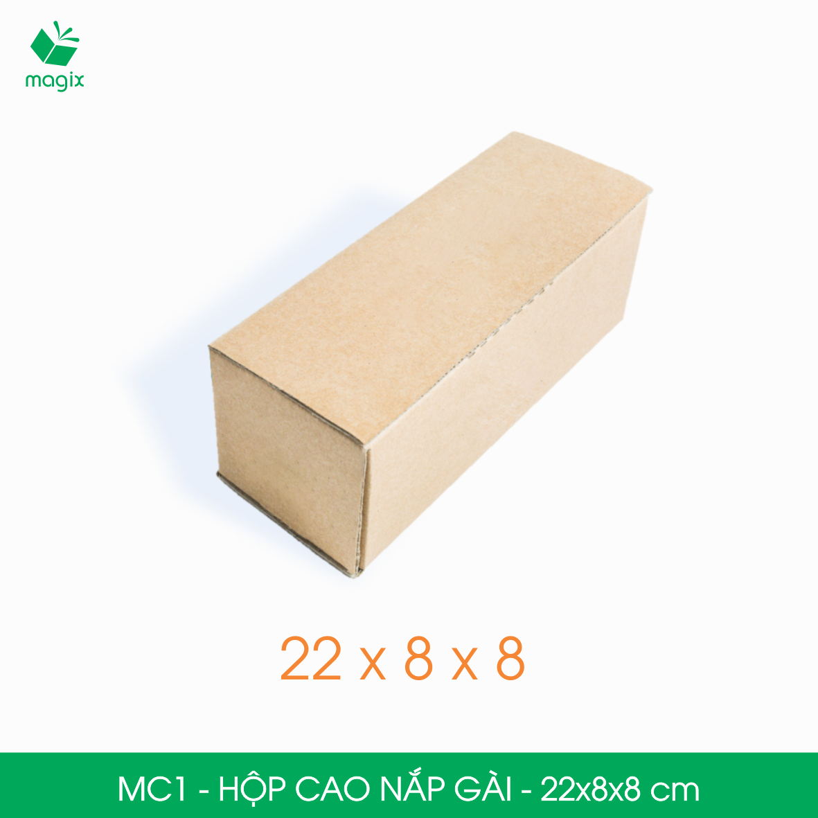 MC1 - 22x8x8 cm - 25 hộp cao - Hộp carton, hộp gói hàng, hộp nắp gài, hộp quà | Magix Packaging