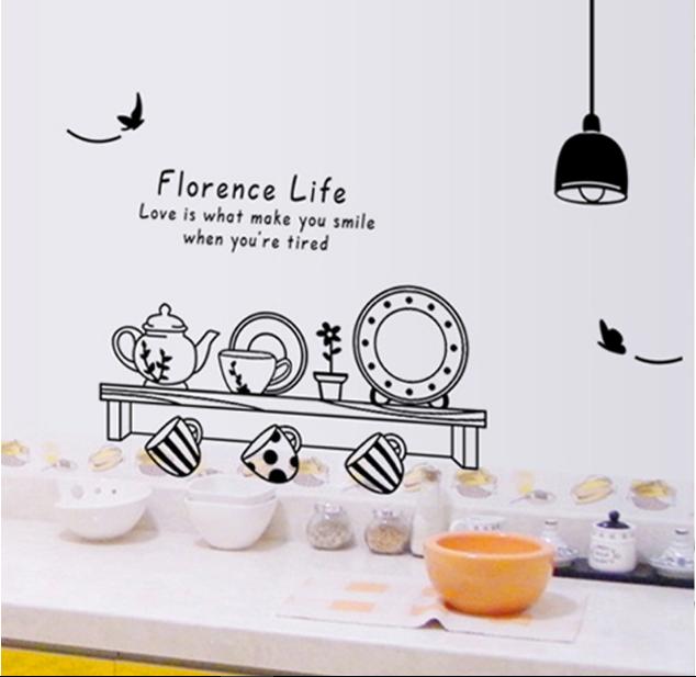 [HCM]Decal trang trí tường - Căn Bếp Đen