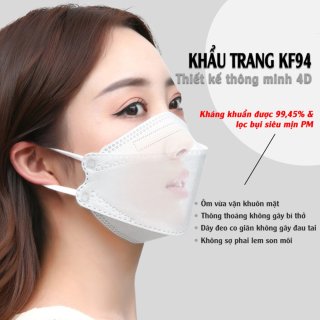 [ HCM ] sét 5 túi 50 khẩu trang KF94 CƯỜNG THỊNH người lớn (màu trắng ) thời trang, kháng khuẩn,công nghệ Hàn Quốc, an tâm mùa dịch thumbnail