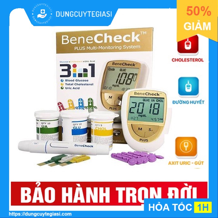 Que thử Glucose máy đo đường huyết Benecheck Plus (50 que)