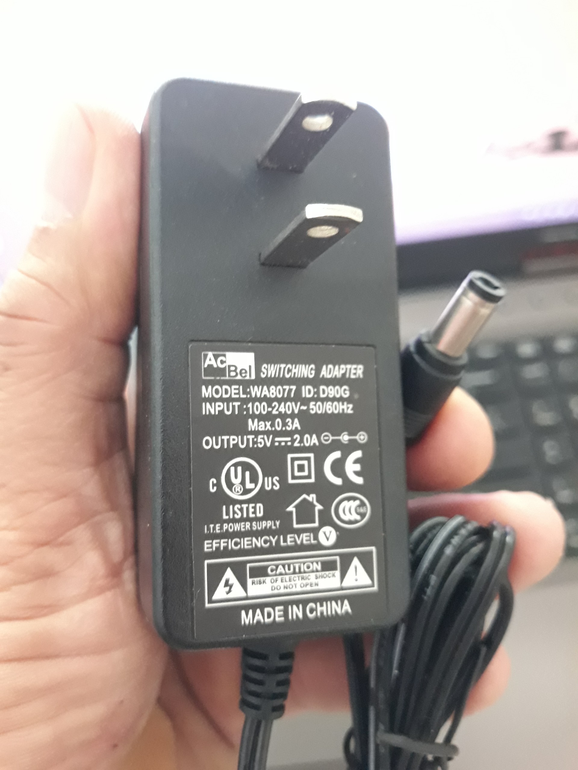 Nguồn adapter acbel 5v -2a chân to 5.5mm dùng cho camera, modem, thiết bị mạng