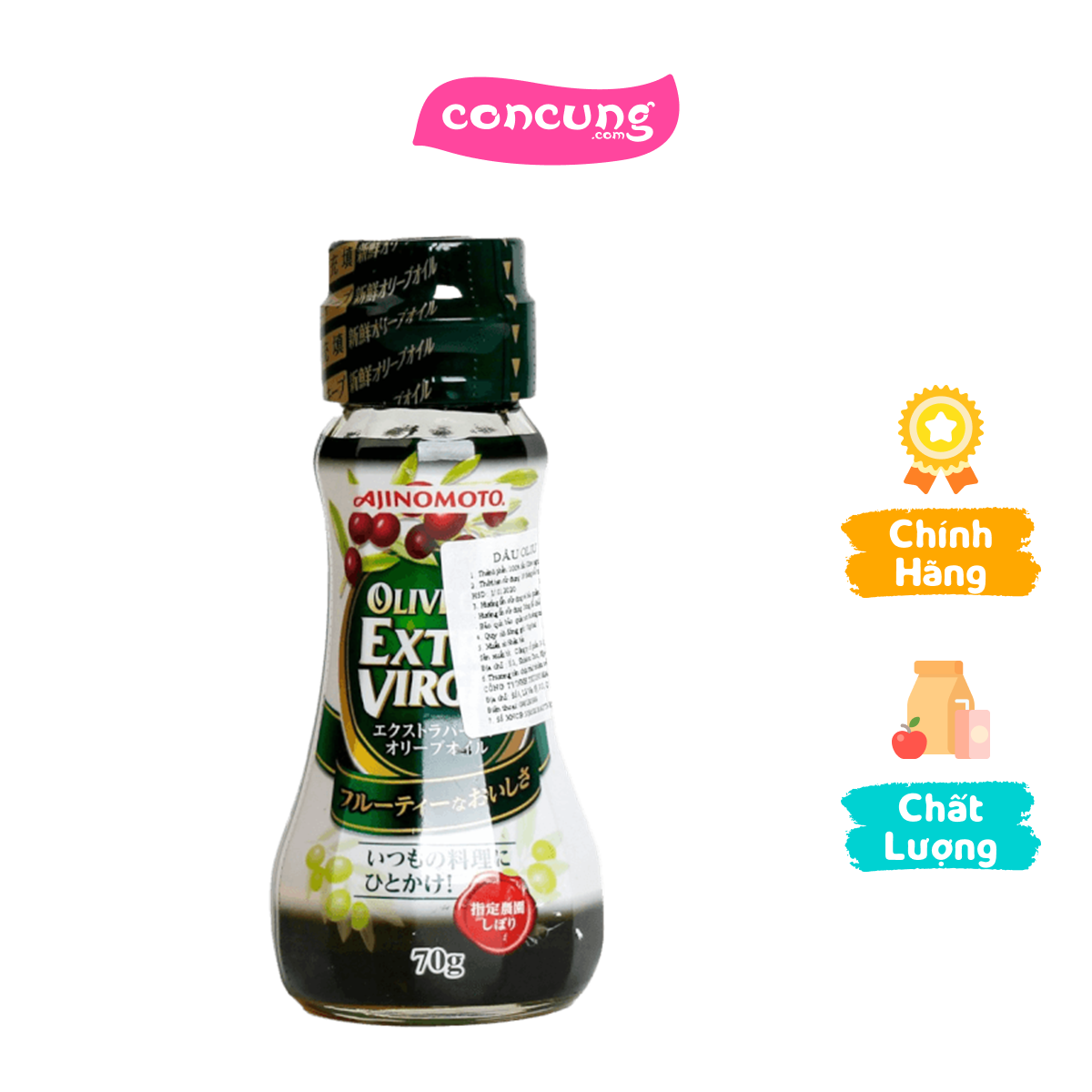 Dầu oliu extra virgin ajinomoto, 70g
