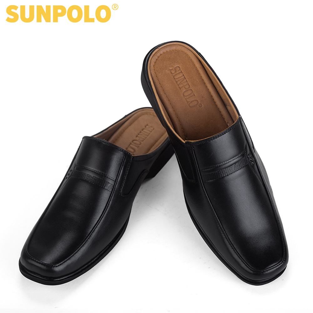 Dép Sapo Nam Da Bò SUNPOLO SPO001 (Đen, Nâu)