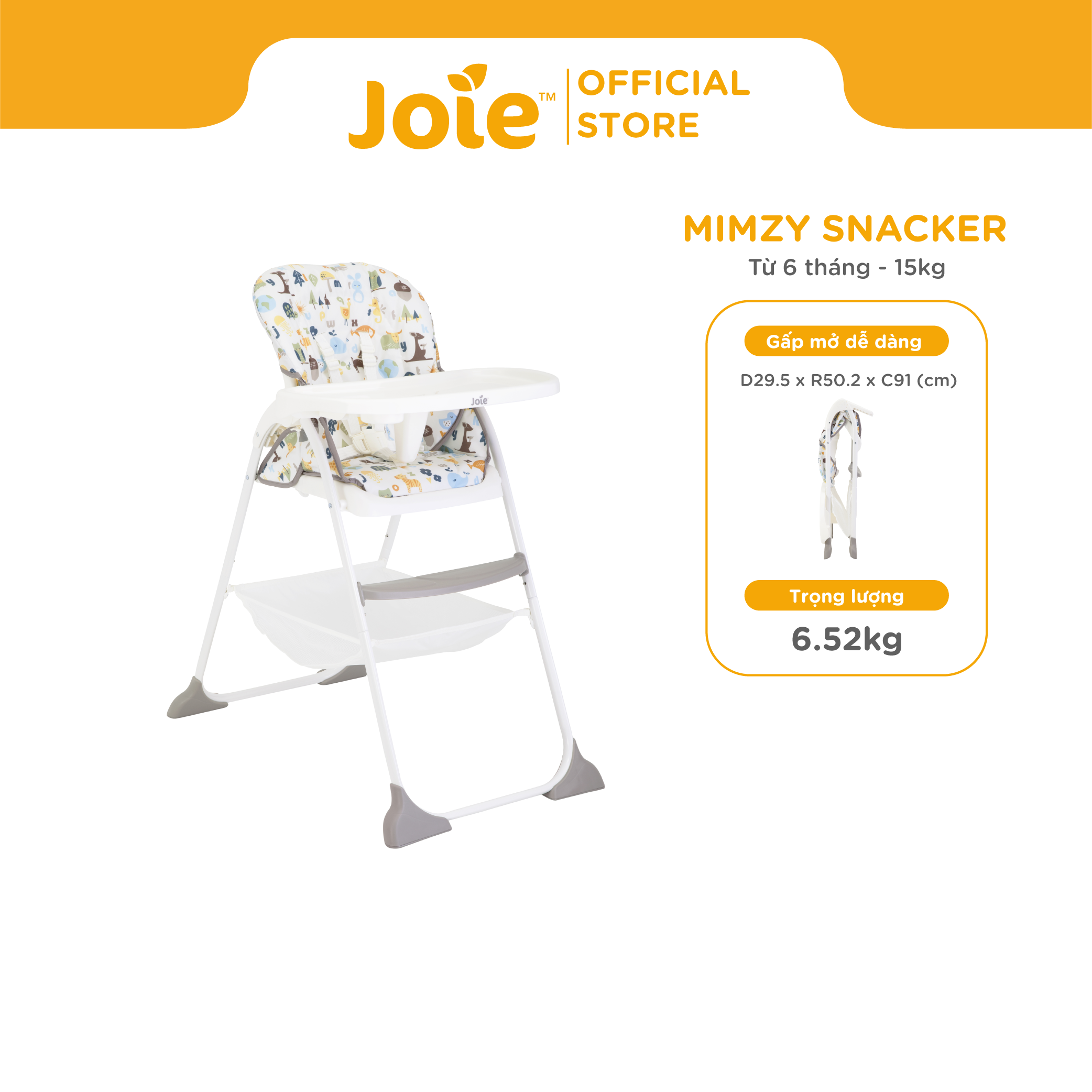Ghế ăn trẻ em Joie Mimzy Snacker