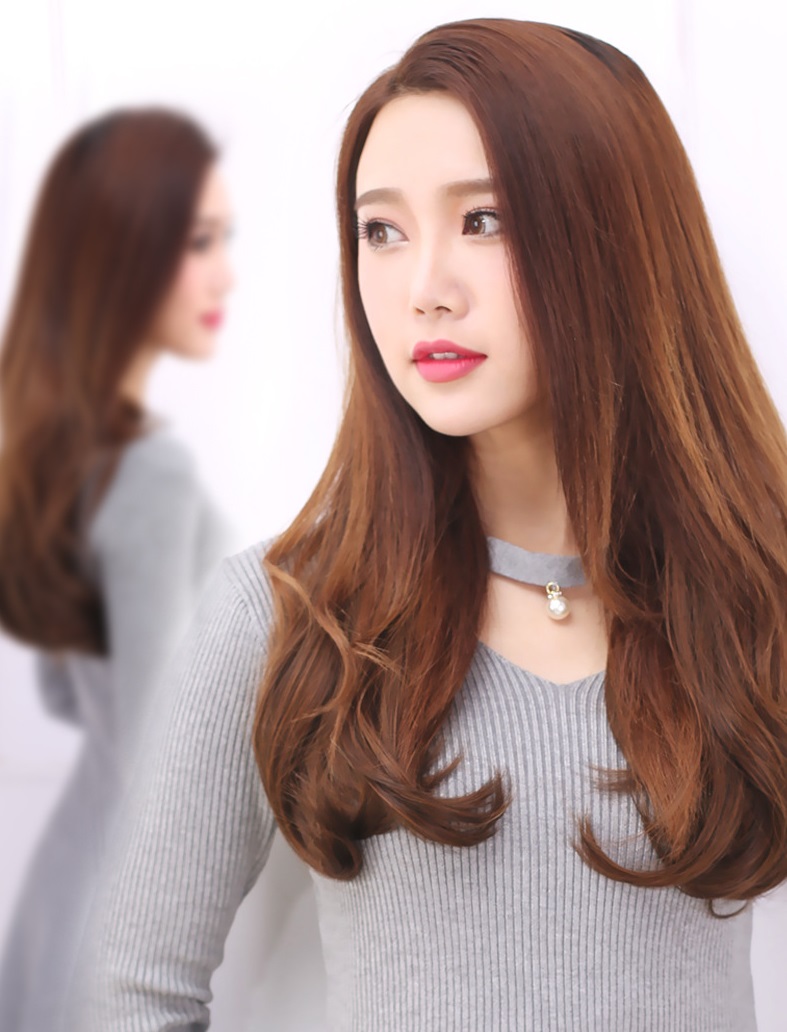Tóc giả kẹp 5 phím cụp HT150 💖FREESHIP💖 tóc giả nữ kẹp nửa đầu, kẹp U tóc giả Sỉ 60k