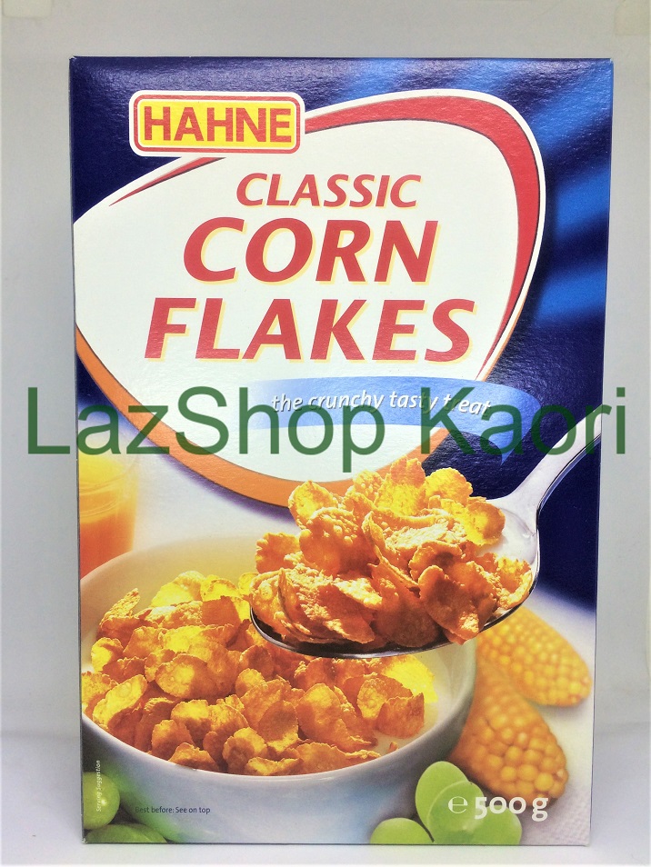 Ngũ cốc ăn sáng bỏng ngô Cornflake Hahne Nhập Đức Hộp 350g