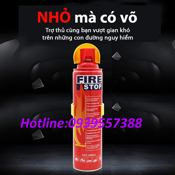BÌNH CHỮA CHÁY MINI TIỆN DỤNG DÙNG CHO Ô TÔ XE MÁY, XE ĐIỆN LOẠI FOAM 500ml