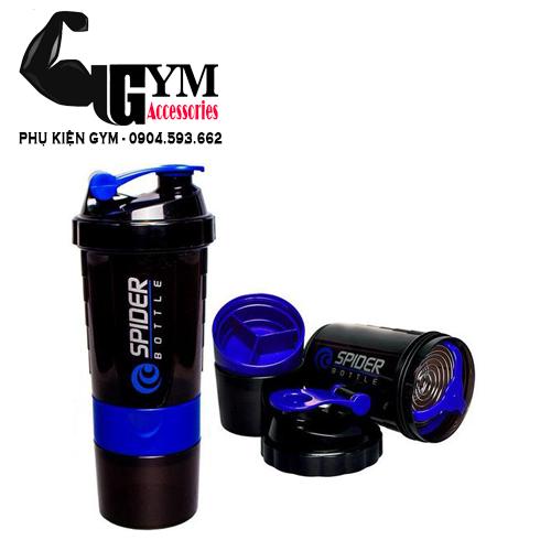Bình lắc 3 ngăn bình nước tập gym Spider Bottle