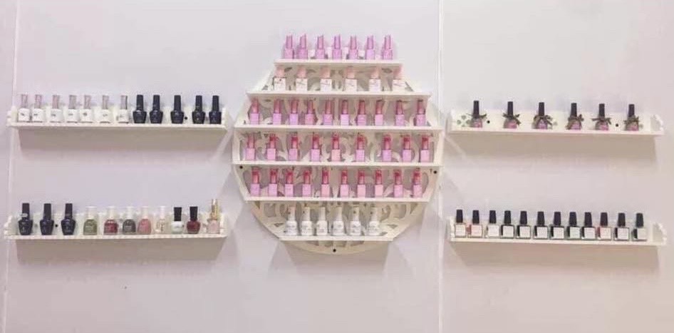 Sét kệ tròn kết hợp thanh kệ rời để sơn nail rất xinh