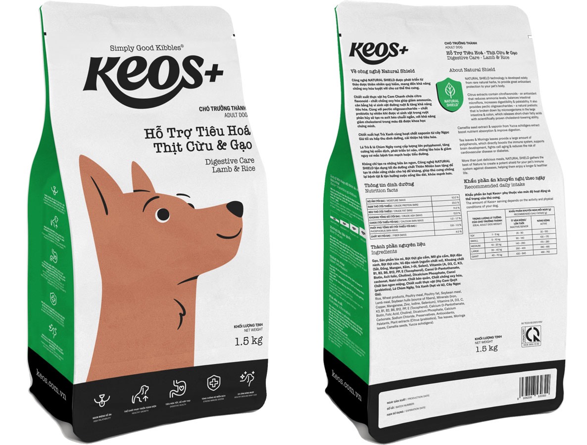 [400g] Thức Ăn Hạt Cho Chó Mọi Lứa Tuổi Keos