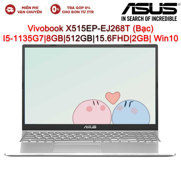 Bảng giá Laptop ASUS Vivobook X515EP-EJ268T I5-1135G7| 8GB| 512GB| 15.6″FHD| VGA 2GB| Win10 Phong Vũ