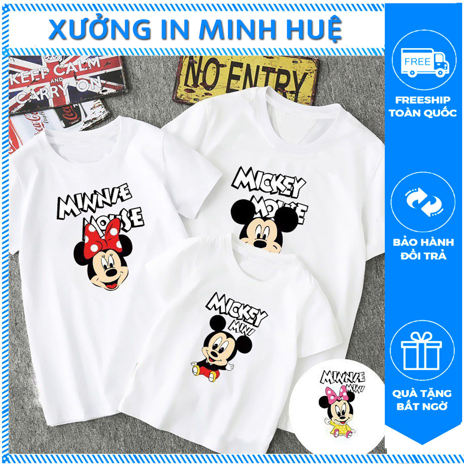 Áo Gia Đình mickey thun cotton đẹp 3 4 người, đủ size