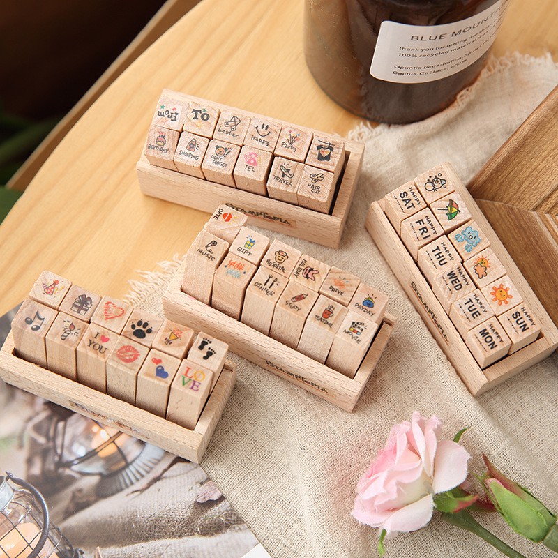Bộ 12 con dấu theo chủ đề (chưa kèm mực)