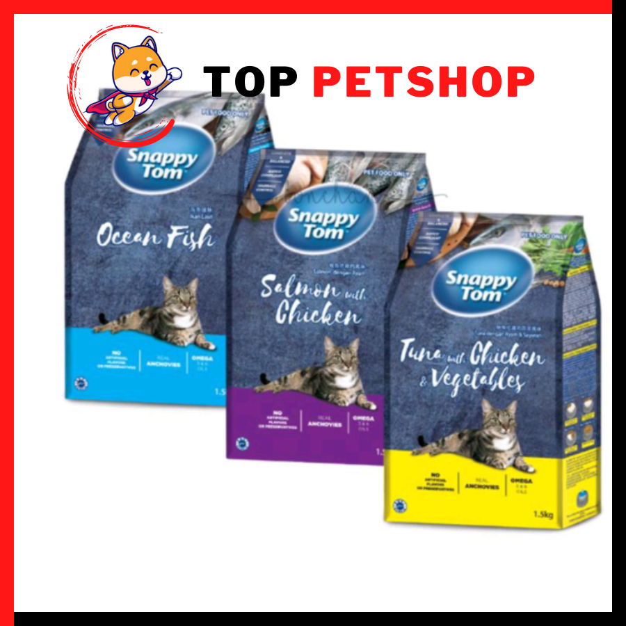 Hạt Snappy Tom dinh dưỡng cho mèo, Hạt cho mèo Snappy Tom Topping cá cơm.