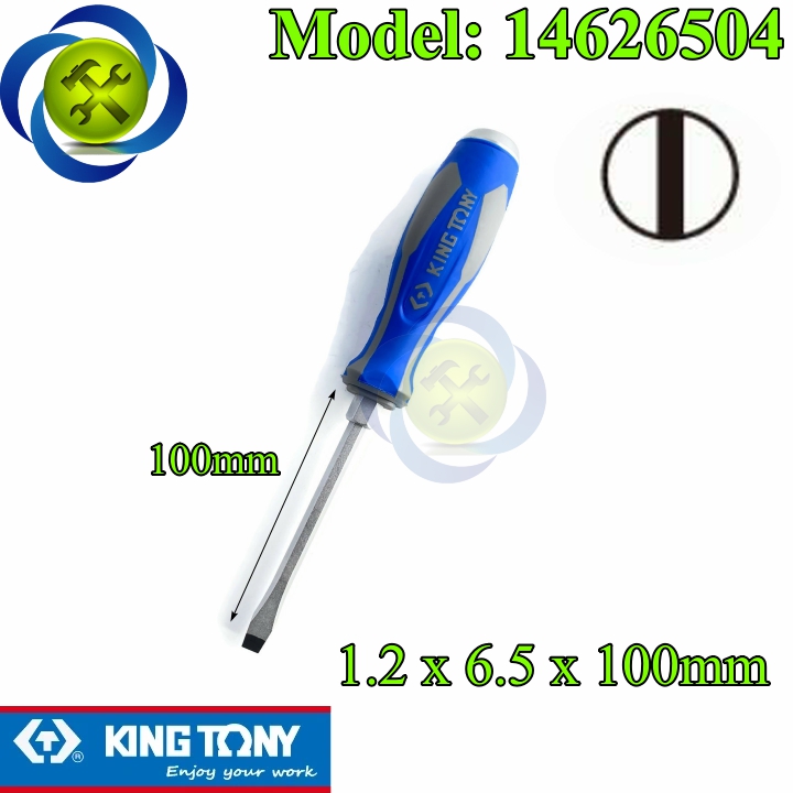 Vít đóng dẹp Kingtony 14626504 1.2 x 6.5 x 100mm cán nhựa