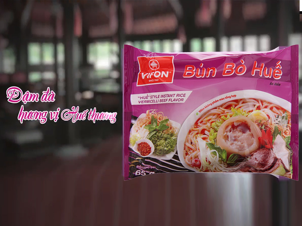 Thùng 30 gói bún bò huế Vifon 65g