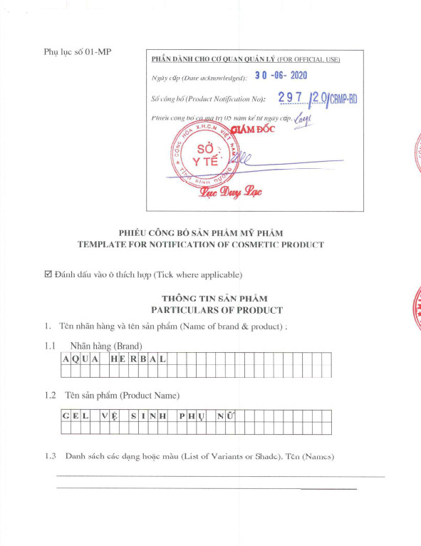 [HCM]Dung dịch vệ sinh phụ nữ Aqua Herbal