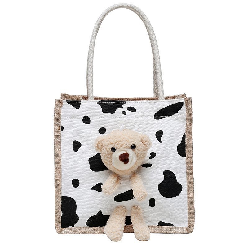 Túi cói mini in hình gấu dễ thương