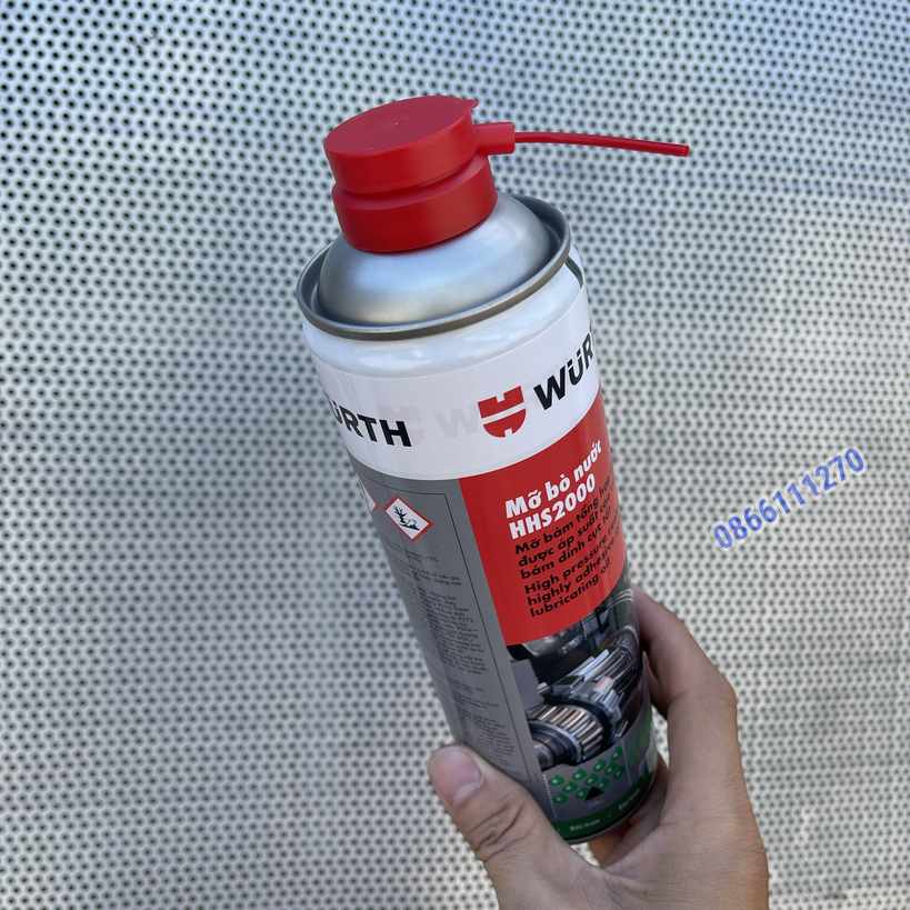 Mỡ bò nước Wurth HHS 2000 Adhesive lubricant 500ml