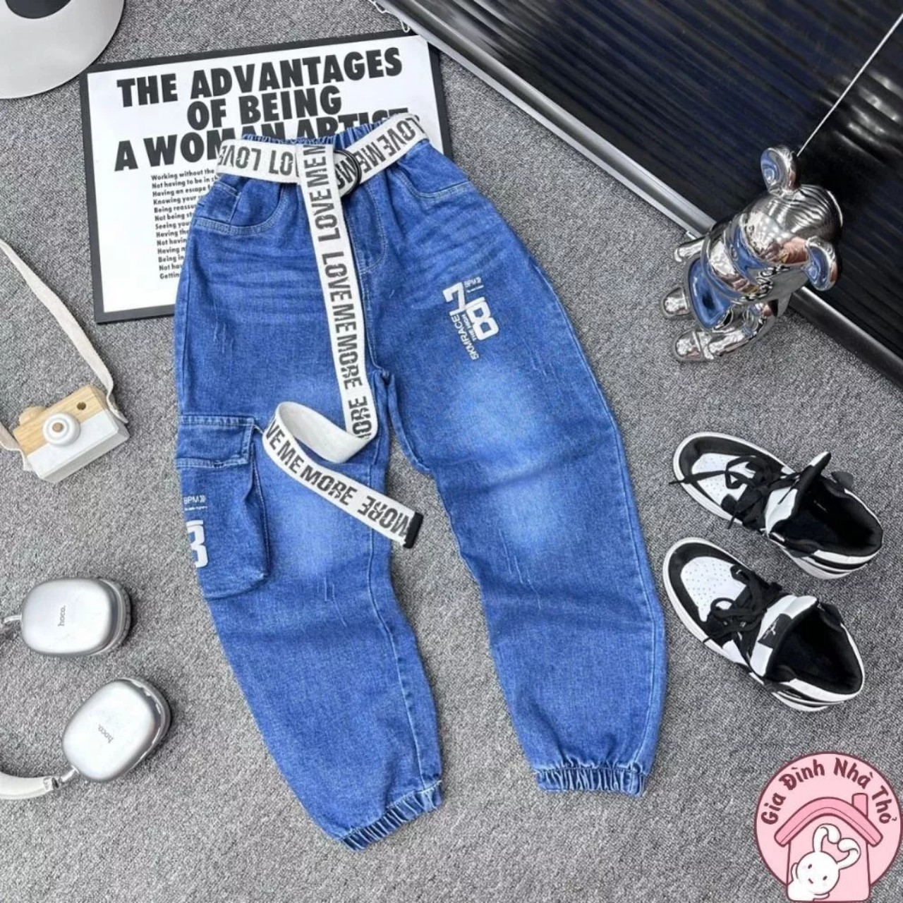 [Hoàn tiền 6%] Quần bò/ quần jean dài hot trend thu đông cá tính cho bé trai 20-40kg (không kèm dây nịt)