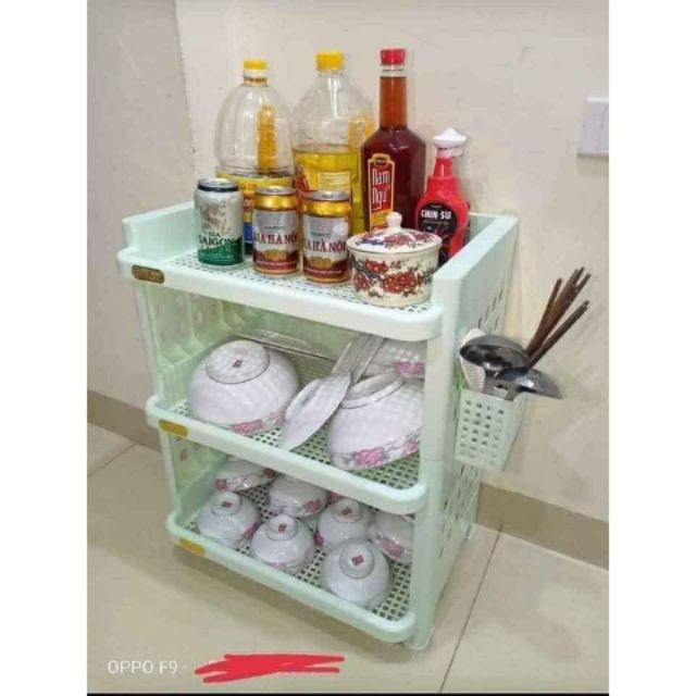 Kệ (trạn) úp chén, bát đĩa 3 tầng nhựa Việt Nhật cao cấp