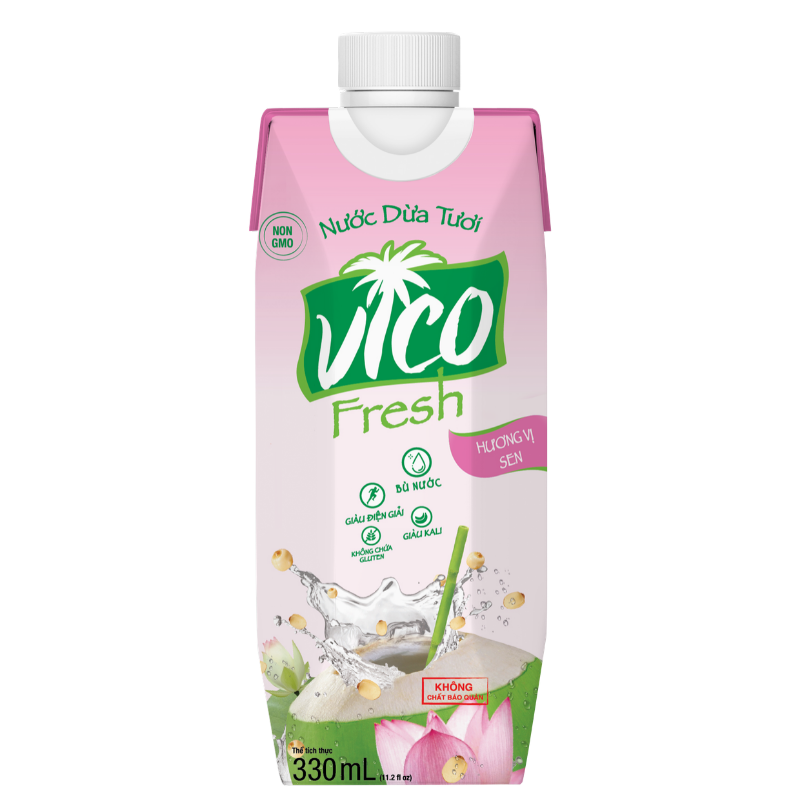 Thùng 24 hộp 330 ml Nước dừa sen Vico Fresh