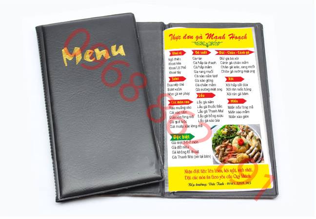 menu bia da simili ruột 10 lá
