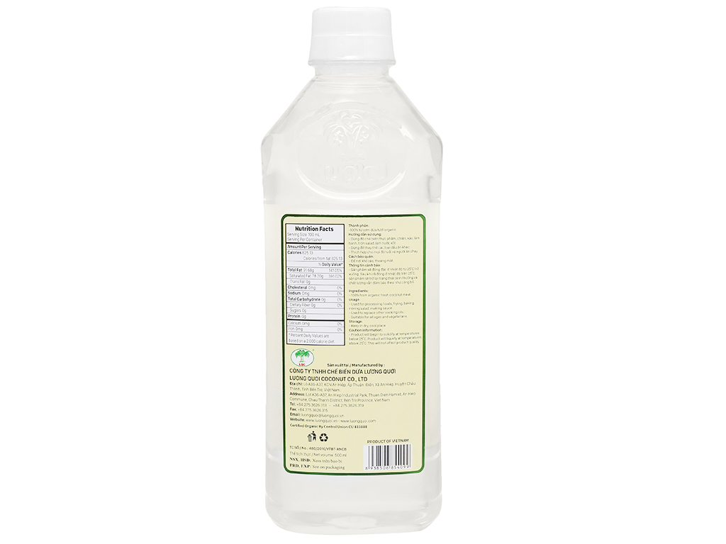 Dầu dừa tinh khiết chai 1000ml ép lạnh vietcoco nấu ăn hoặc dưỡng tóc óng mượt, dưỡng da trắng sáng