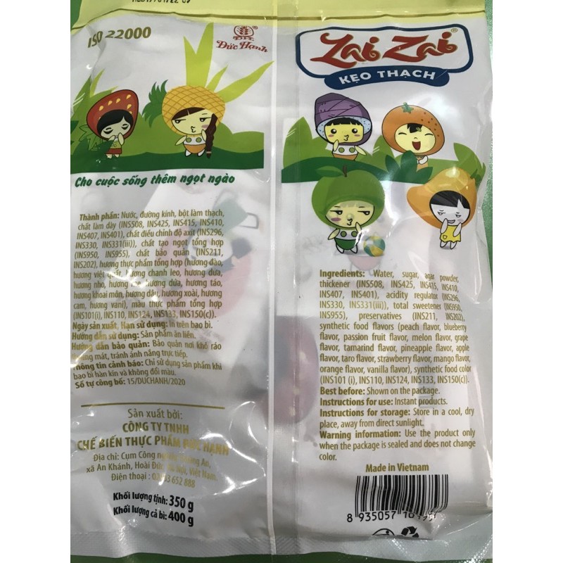 Gói thạch Zai Zai 350g - Gói dài 320g