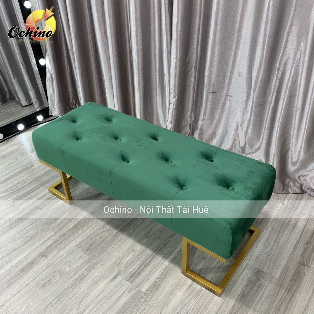 Ghế dài phòng khách chân vàng cách điểu sang chảnh 1m2