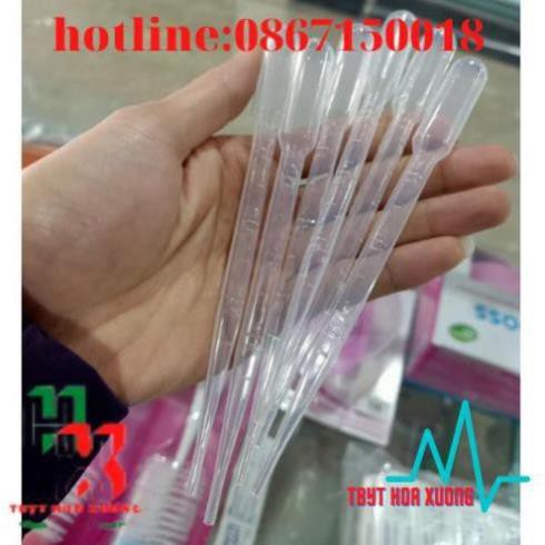 Ống Hút Nhỏ Giọt 5ml - Pipet pasteur 5ml túi 100 cái dùng trong xét nghiệm
